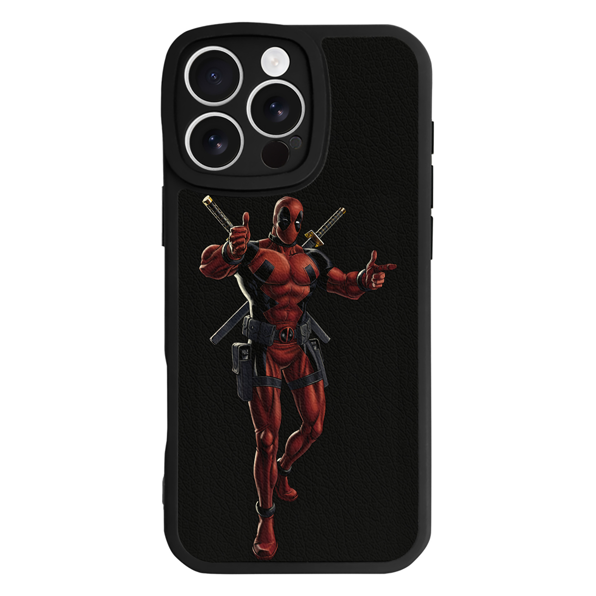 （画像用） Deadpool デッドプール 【iPhone 16シリーズ対応】シリコンスマホケース（レザー調） 材質：シリコン